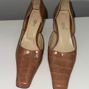 C.P. 1963 Tan Croc-Embossed Heels